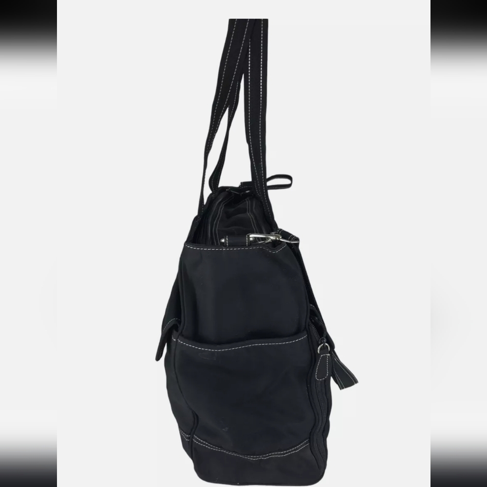 Kathy Van Zeeland Womens Black Multiple Pockets Double Handles Tote Bag EUC - Picture 4 of 11